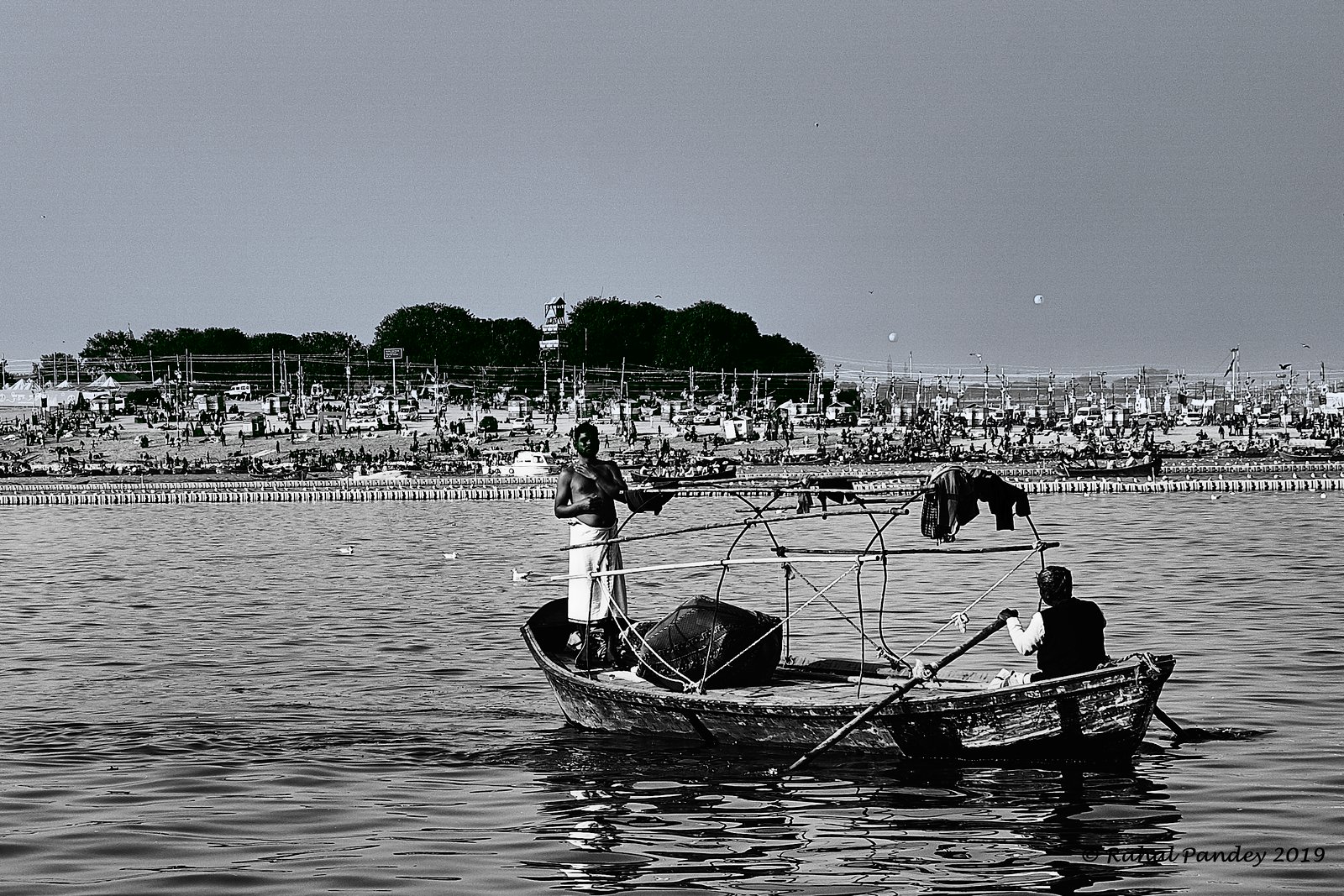 The world is behind, who cares.....a visitor in his own world after a dip in Prayagraj.