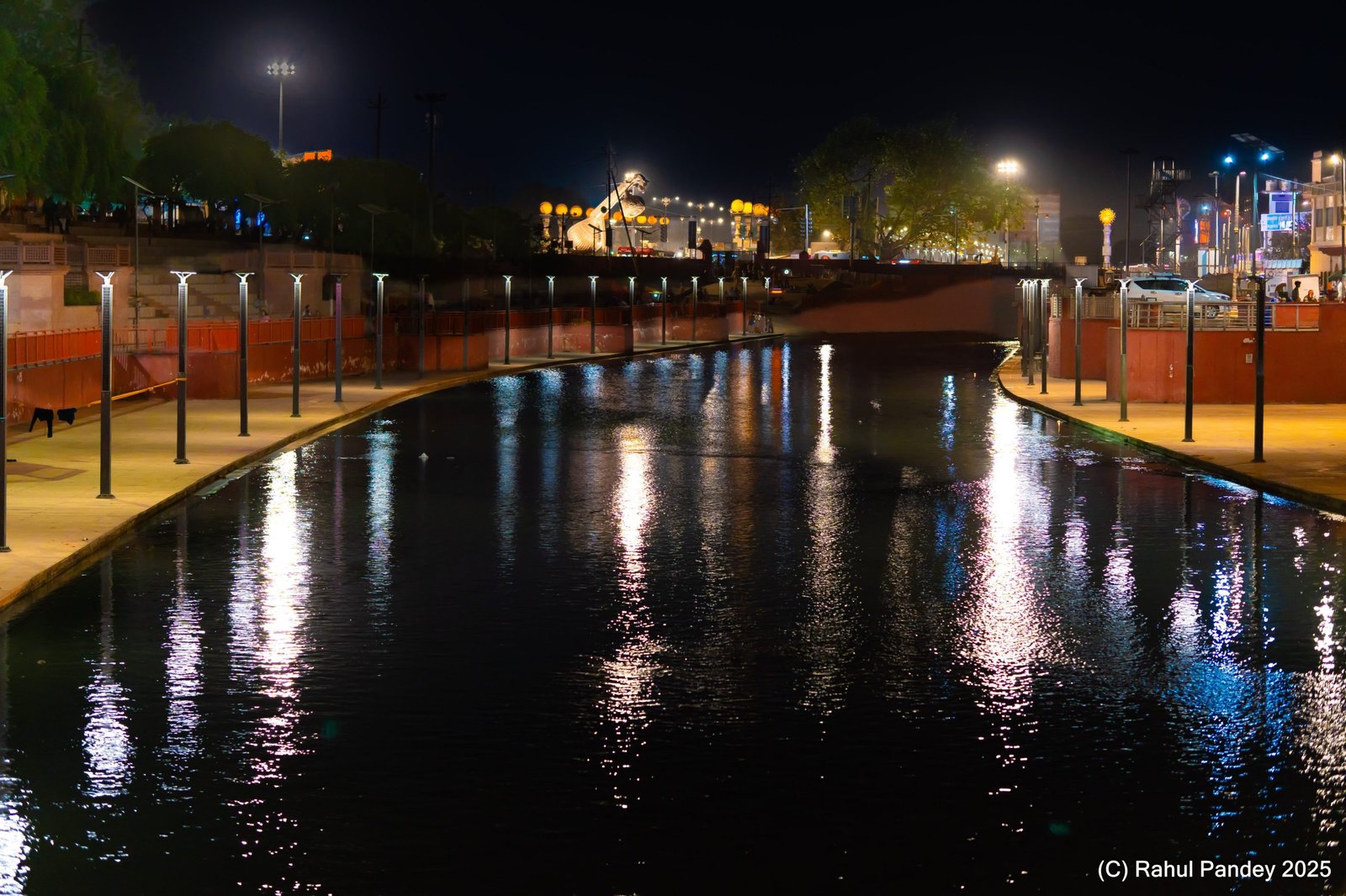 Ayodhya Evening - Vibrant Canal Lights