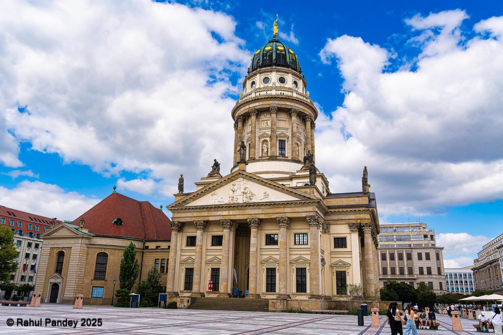 Berlin französische Kirche front side, one of the two identical structures at Gendarmenmarkt