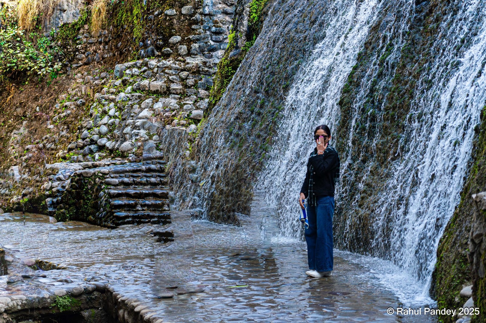 Chandigarh Rock Garden Waterfall Visitor
