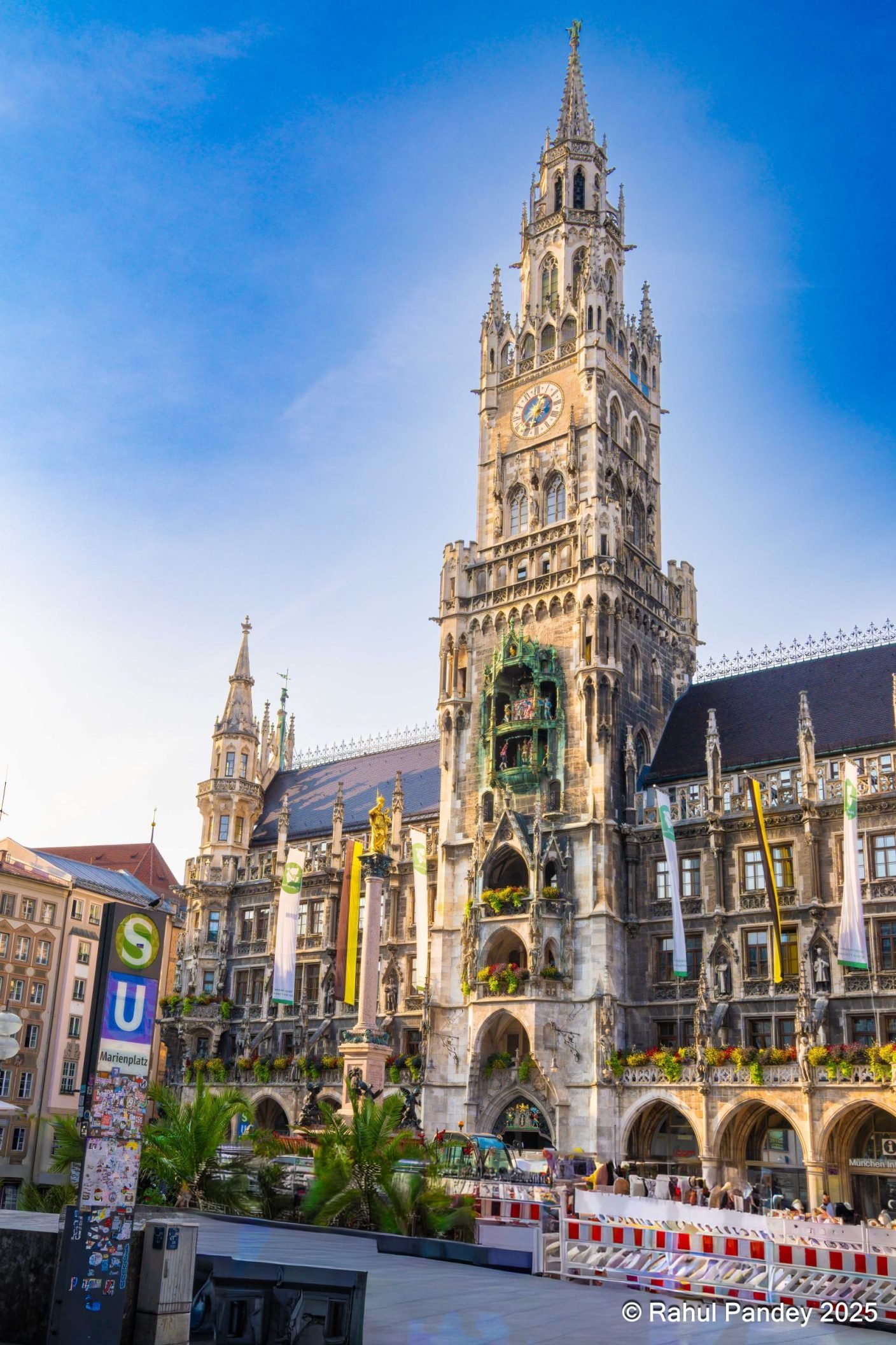 Munich New Town hall Marienplatz on a sunny day