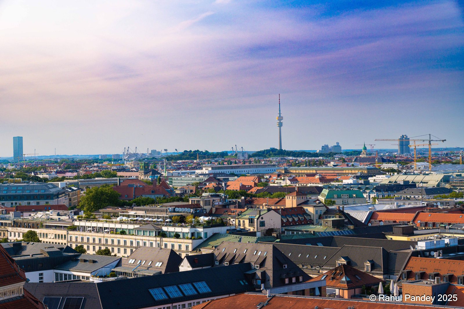 Munich Olympia Tower from Rathaus Viewpoint