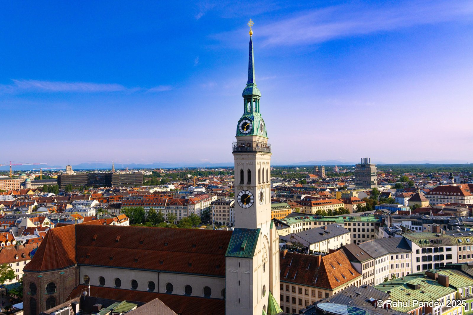 Munich Panorama and Peterskriche from Rathaus Turm