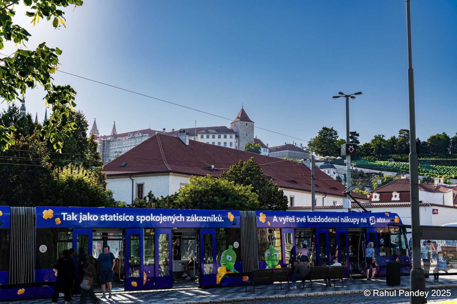 Prague Castle from Malostranská Tram Station