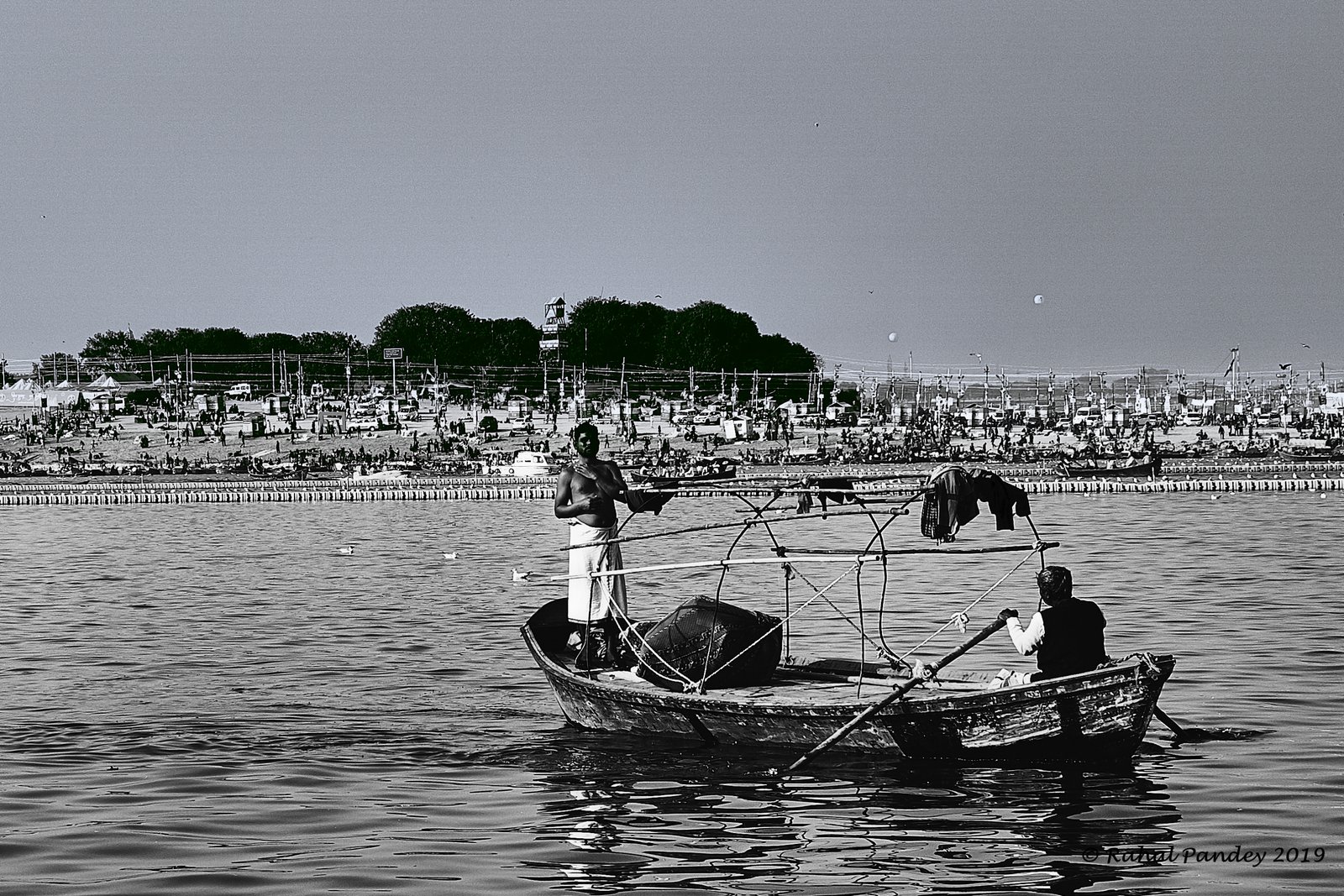 The world is behind, who cares.....a visitor in his own world after a dip in Prayagraj.