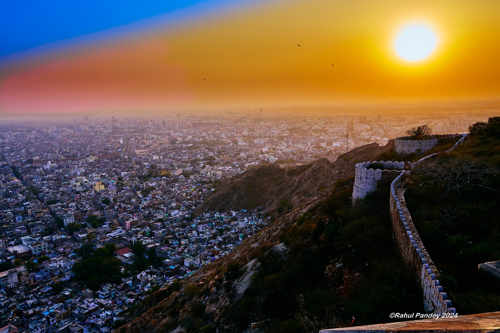 Sunset and Jaipur View from Fort Nahargarh
