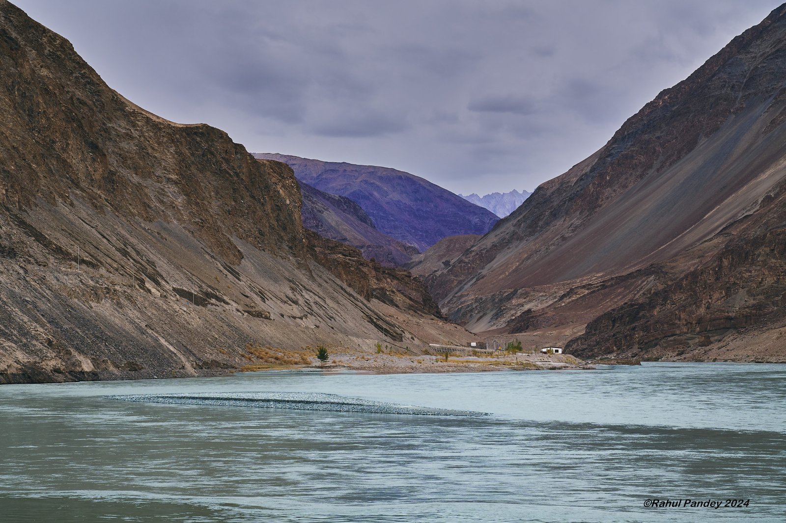 Sangam Point – confluence of Himalayan Zanskar and Indus rivers - Ladakh. India
