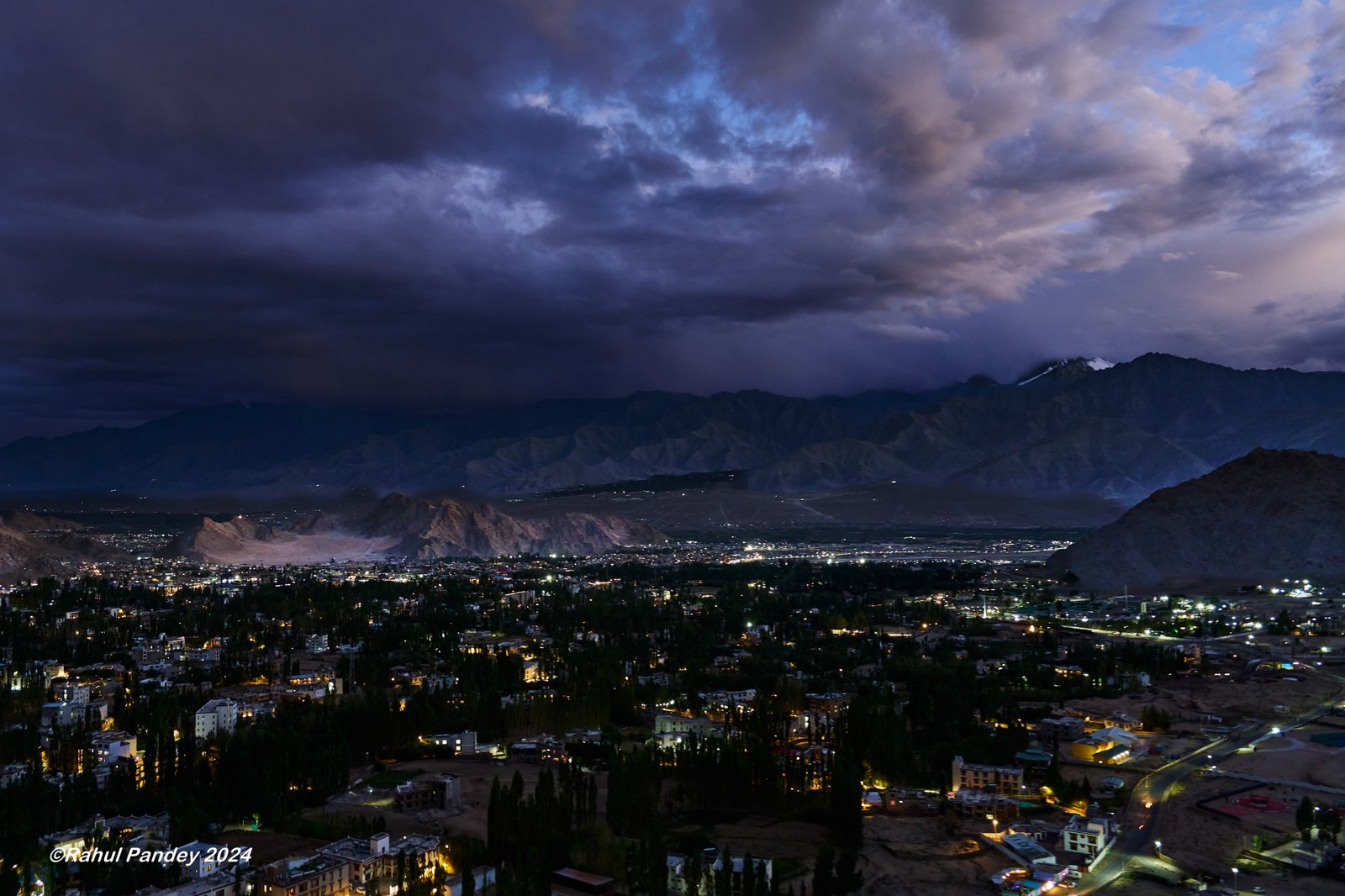 Nightscape of Leh with Himalayas– Ladakh, India
