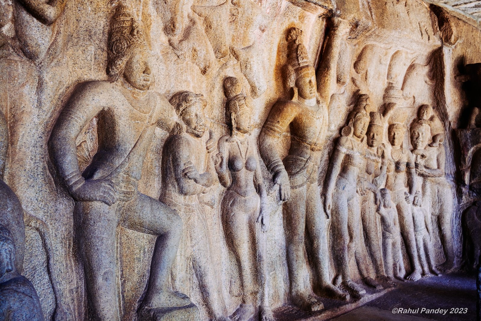 Krishna lifting Mt Goverdhan - Mahabalipuram