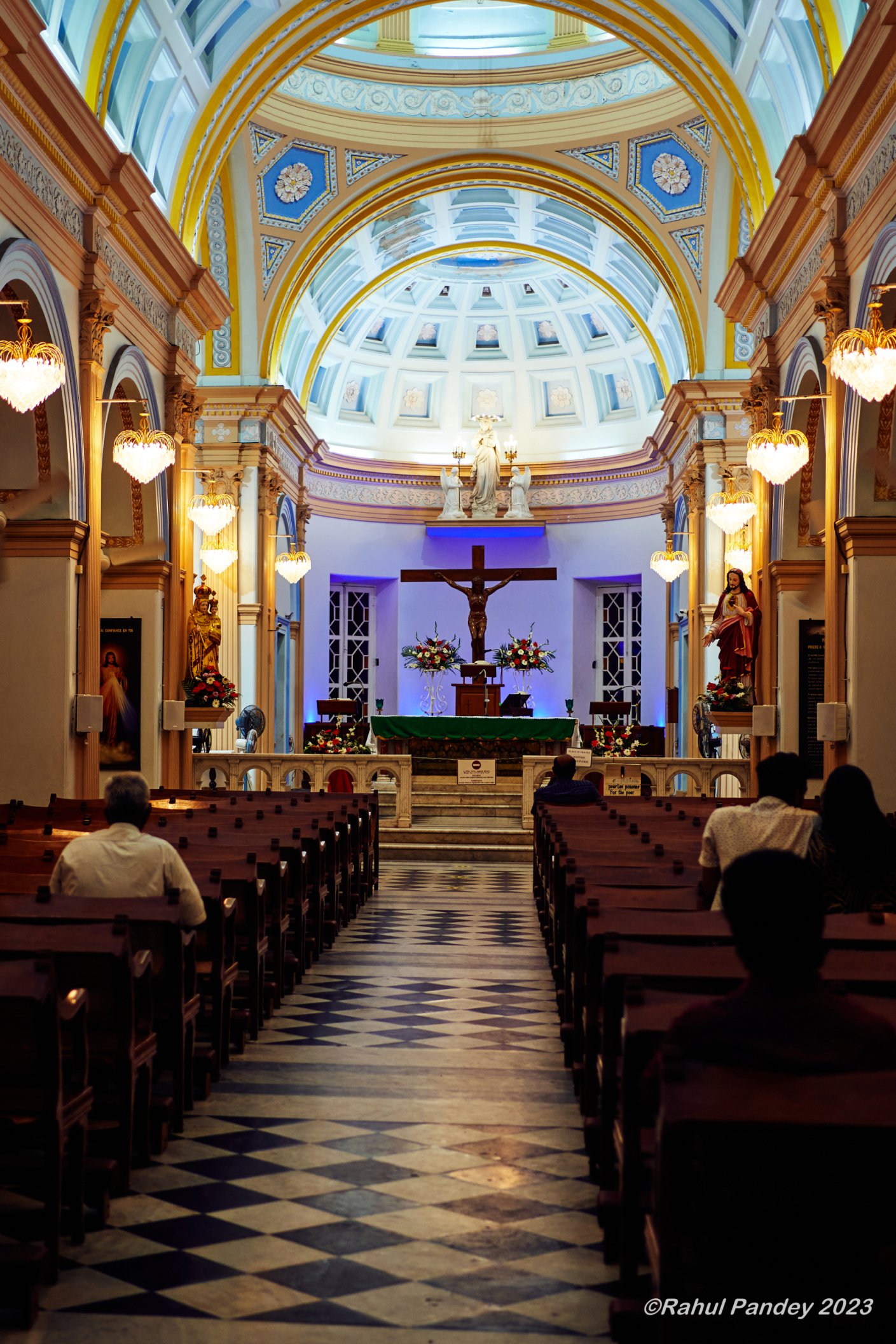 Our Lady of Angels Church, Pondicherry, Evening Time