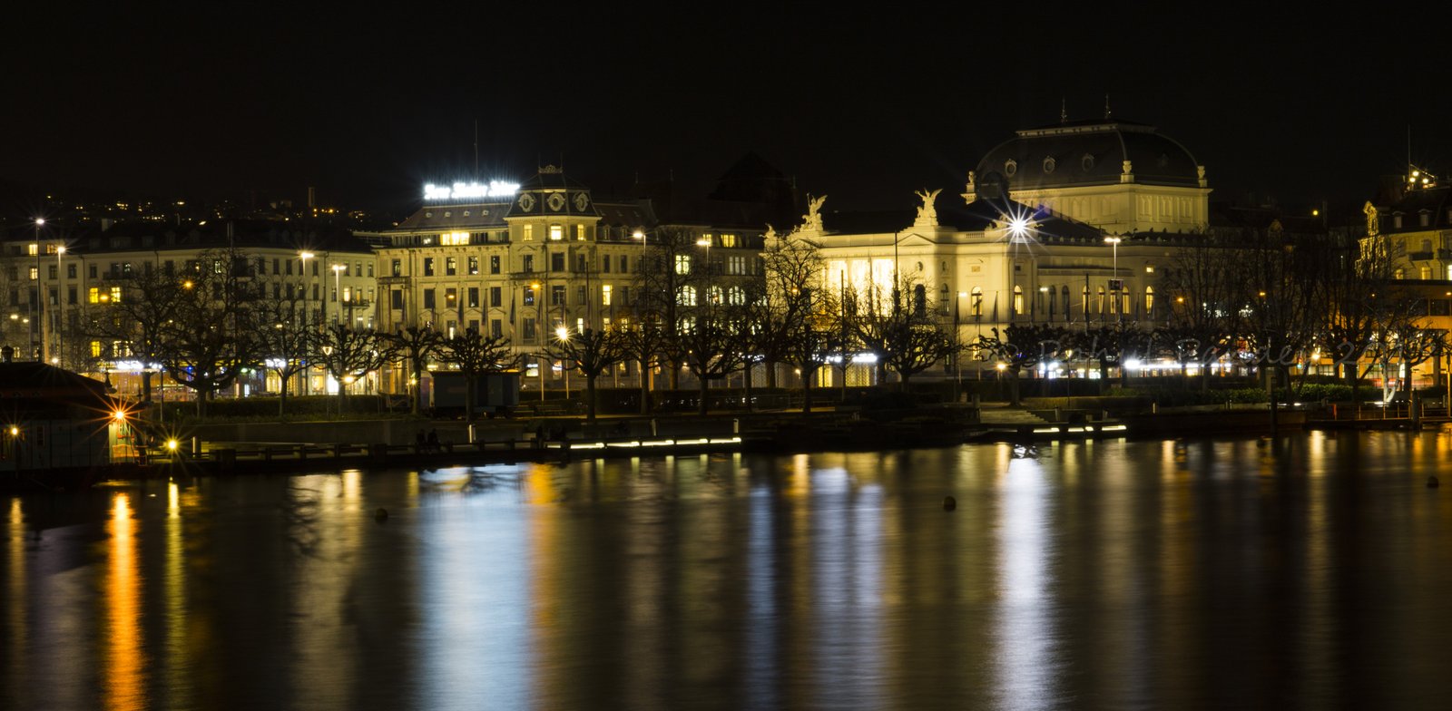 Zürich at Night Long Exposure