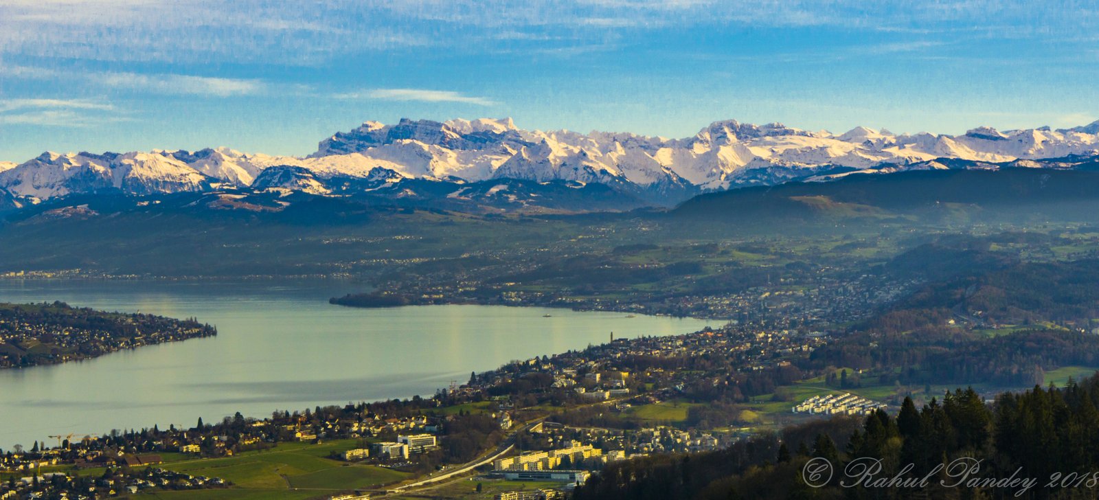 Zurich Lake and Alps